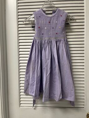 PERVENCHE✨sz5✨Girls' Lavender Smocked Sleeveless Dress